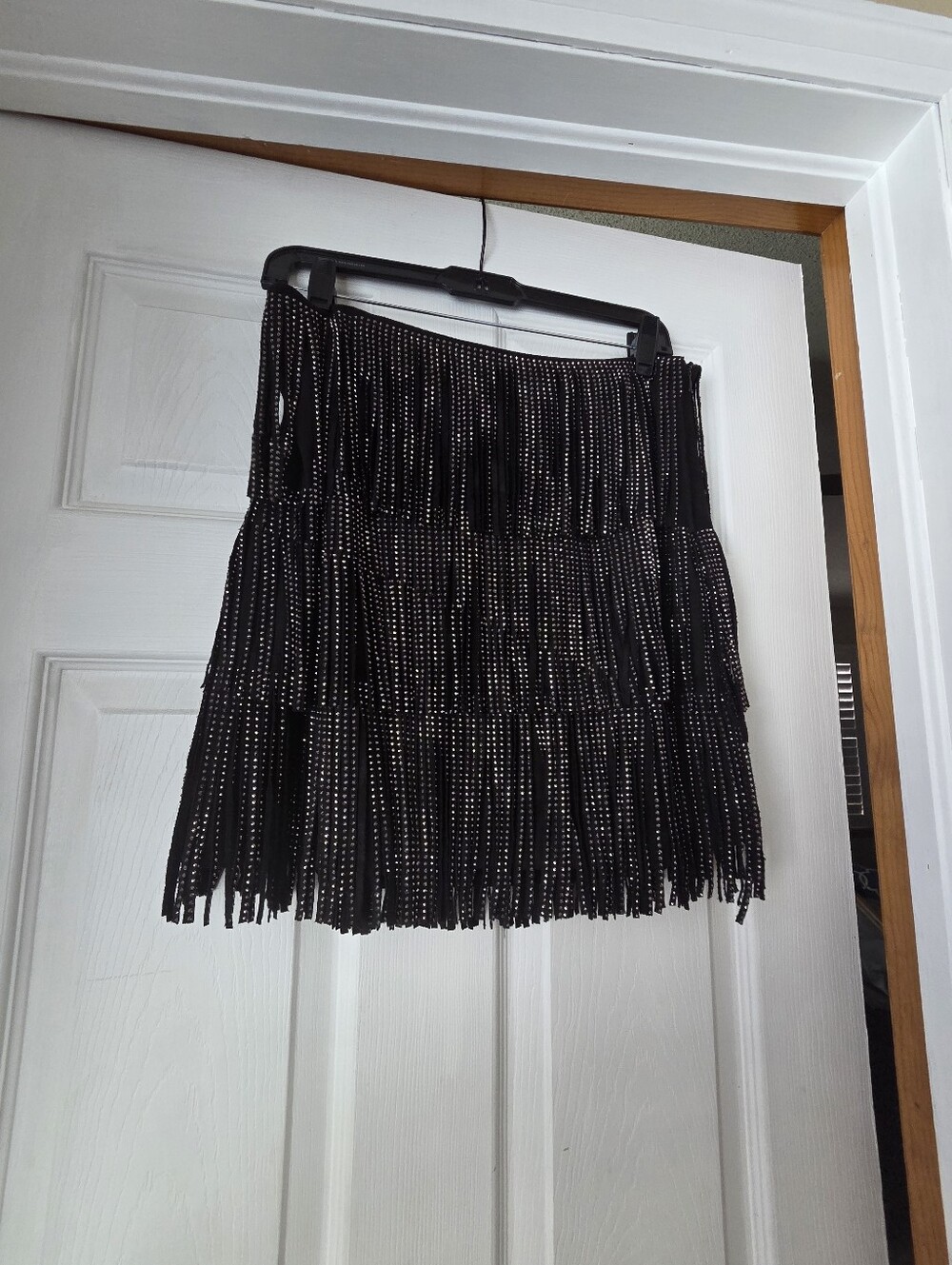 Black Mini Skirt with Sparkling Studs